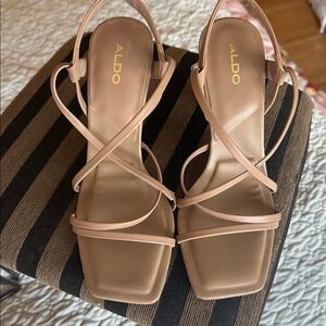 ALDO Women's Tan Strappy Heels